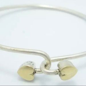 Tiffany & Co. silver & 18k double heart bangle